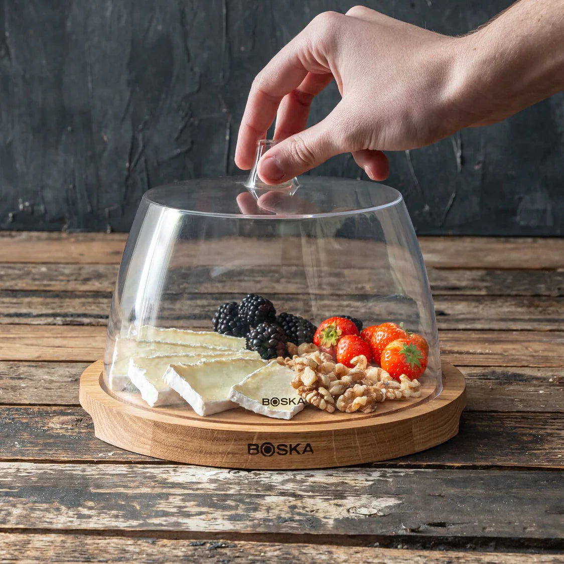 Hringlaga viðarbretti Friends - með kúpli